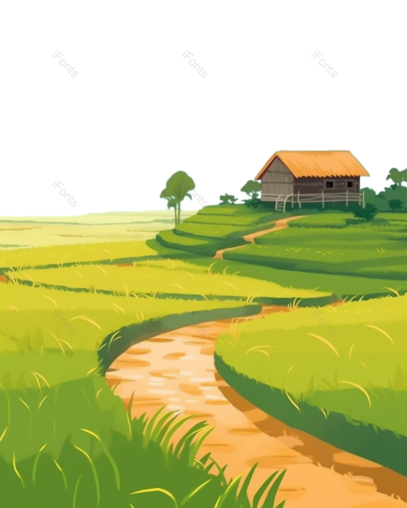 芒种图片,小满元素,道路PNG,插画免抠素材